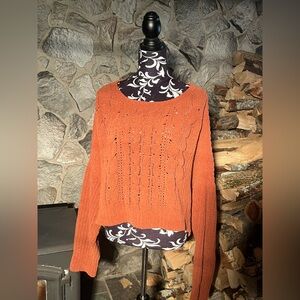 Arizona Jean Co Orange Cropped Know Sweater XXL